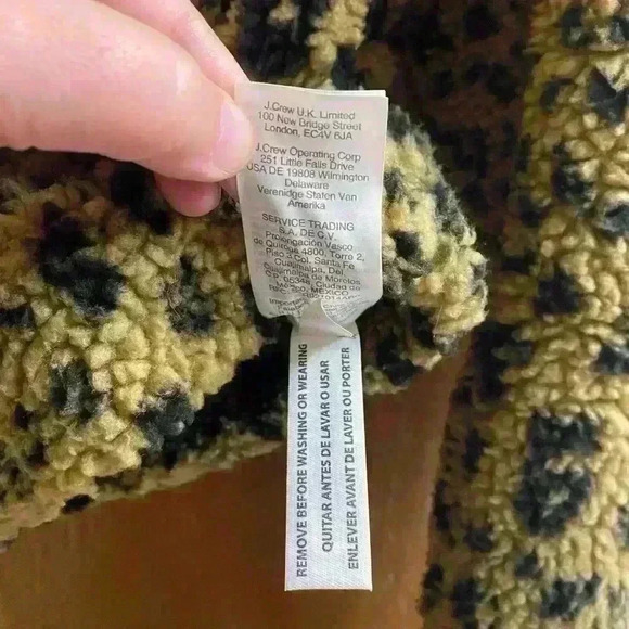 Madewell Full Zip Leopard Animal Print Sherpa Jacket XS 2 Front Pockets Soft - Picture 7 of 11